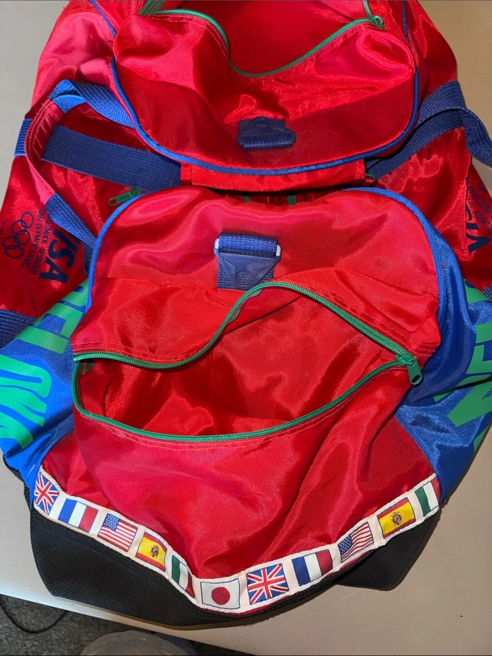 Barcelona Red & Blue Duffel Bag